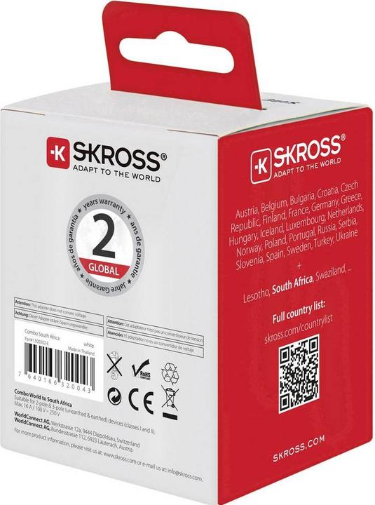 Actual product image Skross Combo World to South Africa