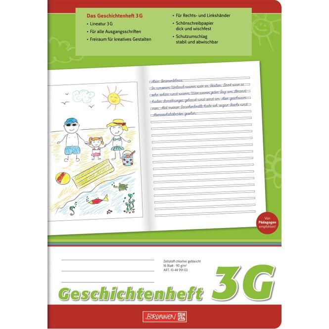 Actual product image Story notebook ruled 3G lined DIN A4 without margin, 16 sheets (A4, Lined)