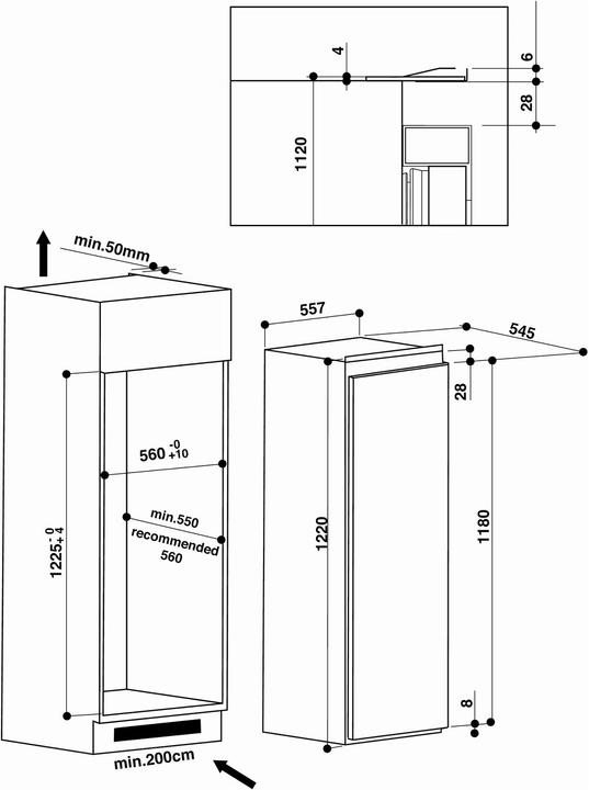 Actual product image Bauknecht Built-in refrigerator - KSI 12VF2 (209 l)