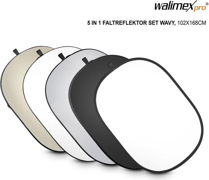 Immagine prodotto Walimex 2in1 fondo pieghevole grigio/blu, 180x210cm (180 cm, 180 cm)