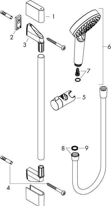 Actual product image hansgrohe Crometta Duschset 100 Vario mit Duschstange 65 cm