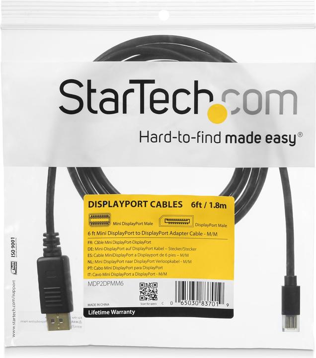 Image du produit StarTech Mini DisplayPort — DisplayPort (1.80 m, DisplayPort)
