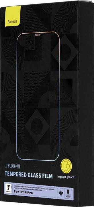 Actual product image Baseus Privacy Tempered Glass for iPhone 14 Pro Full Screen 0.4mm Privacy Filter Anti Spy + Mounting (1 Piece, Apple iPhone 14 Pro)
