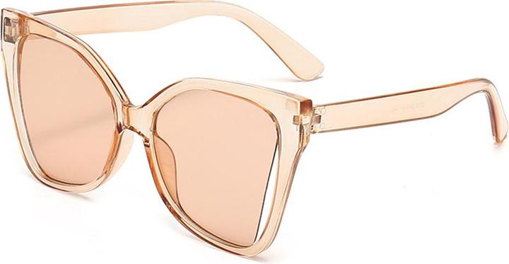 Techsuit - Sunglasses (5335) - for Women with PC Frame and Lens, Butterfly Shape - Pink / Champagne