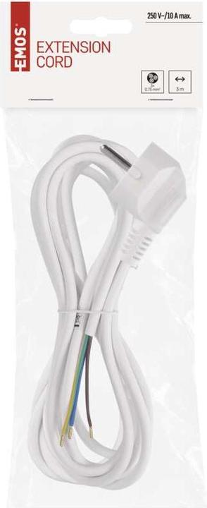 Image du produit Emos Câble d'alimentation PVC 3x 0,75mm2, 3m, blanc (3 m)
