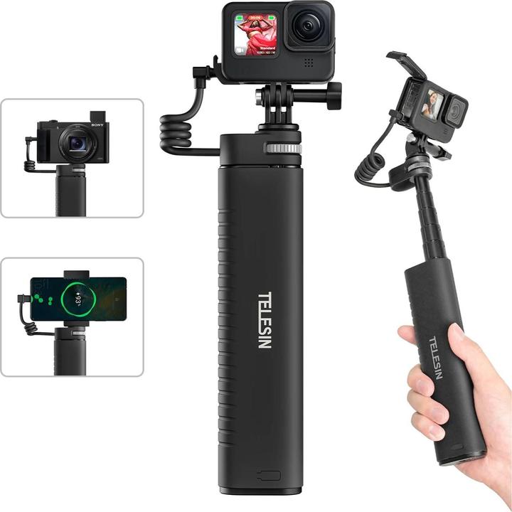 Immagine prodotto Hermex Telesin Selfie Stick Actioncam con adattatore per GoPro DJI Insta360 e molto altro ancora