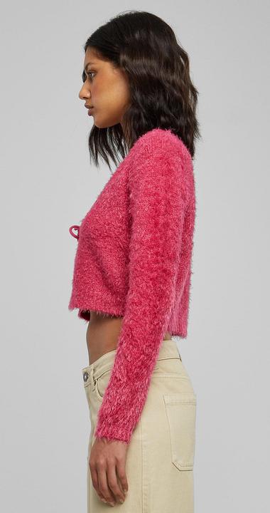 Actual product image Urban Classics Ladies Tied Cropped Feather Cardigan - 117653 (S)