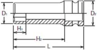 Productafbeelding Koken Inbus, power socket, verlengd tot vierkant 3 (19 mm)