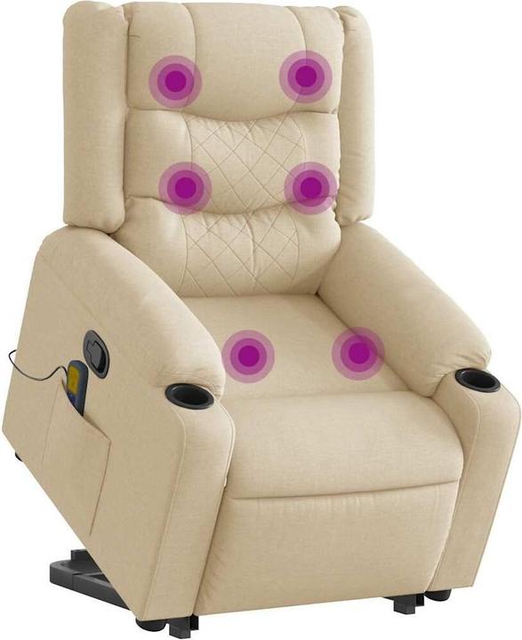 Image du produit VidaXL Fauteuil de massage avec releveur Crème Tissu