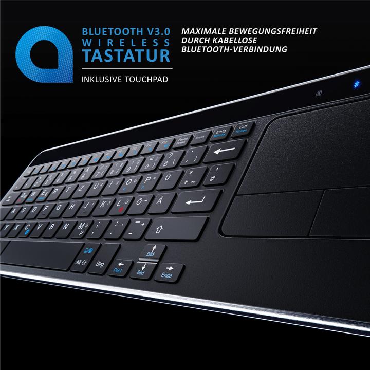 Produktbild Aplic Wireless Tastatur, Slim Bluetooth Keyboard mit Touchpad & Multitouch Gestensteuerung (DE, Kabellos)