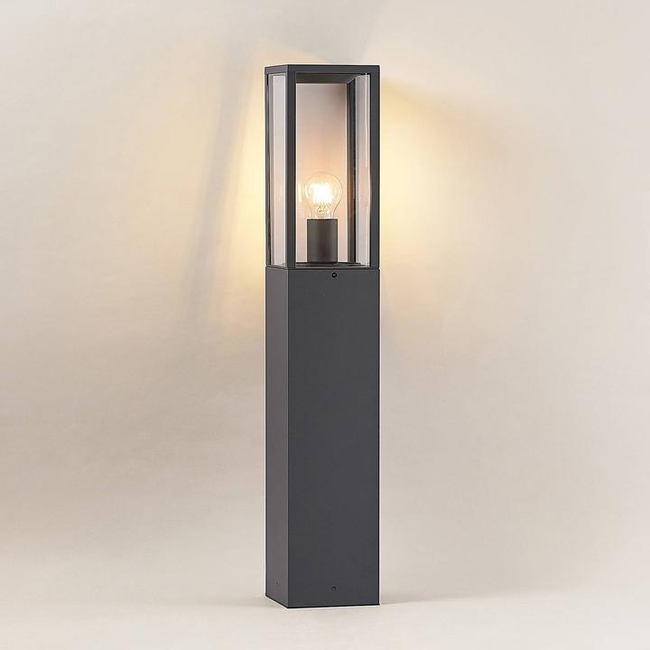 Produktbild Lindby Peldar Garten Leuchte H80 Dark Grey/Clear (E27, IP44)