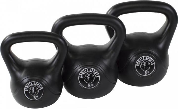 Produktbild Gorilla Sports Kettlebell Set (1 x 6 kg, 1 x 8 kg, 1 x 3 kg)