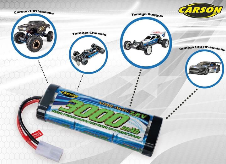 Produktbild Carson 7,2V/3000mAh NiMH Race Akku TAM (7.20 V, 3000 mAh)