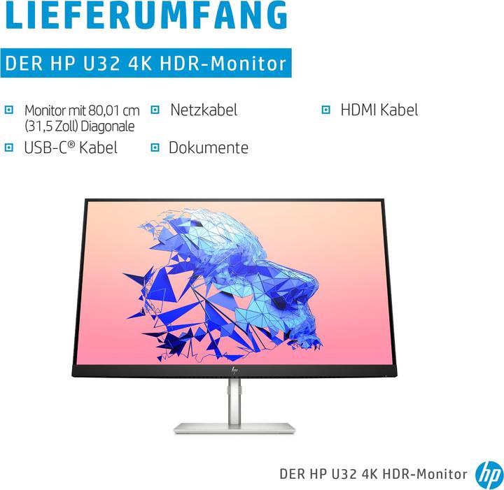 Actual product image HP U32 (3840 x 2160 Pixels, 31.50")