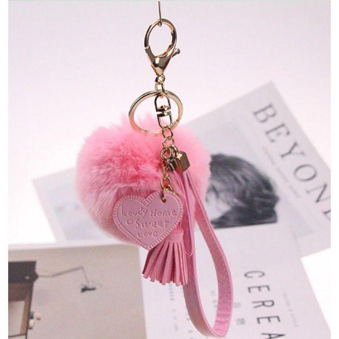 Produktbild MU Style Pompom Schlüsselanhänger mit Kunstleder Details