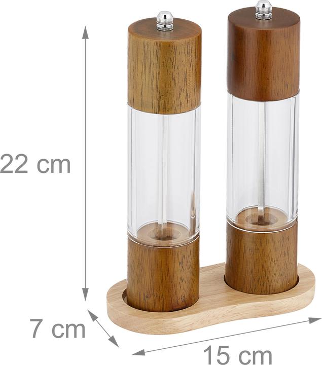 Actual product image Relaxdays 6-piece spice mill set (Various spices, Pepper, Herbs, Salt)