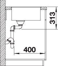 Produktbild Blanco SUBLINE 400-F (42.70 cm, 42.70 cm)