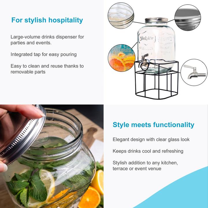 Actual product image Intirilife Glass Beverage Dispenser 4 litres