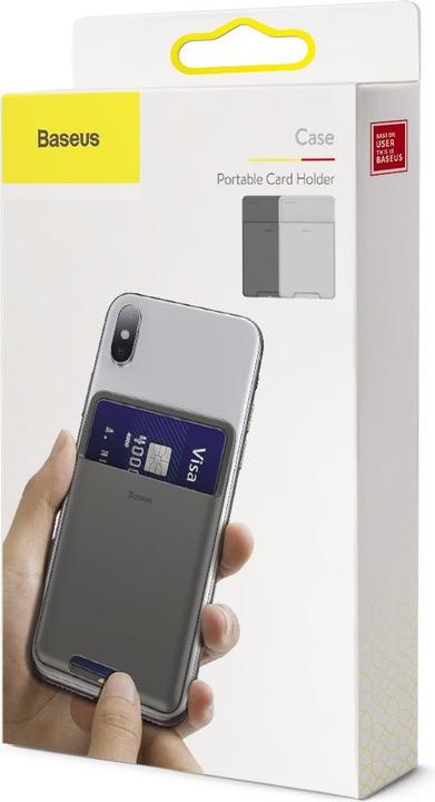 Actual product image Baseus back stick silicone card bag French grey (Universal)