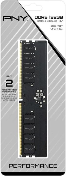 Actual product image PNY RAM memory 32GB DDR5 4800MHz CL40 bulk (4800 MHz, DDR5 RAM)