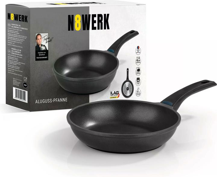 Immagine prodotto N8werk Padella da 24 cm (24 cm, Padella per friggere, Alluminio pressofuso)