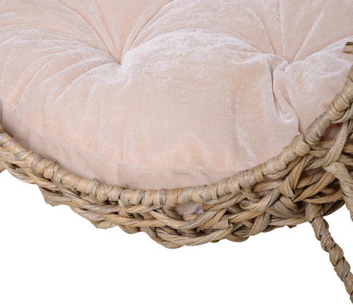 Produktbild Swisshandel24 Katzenhaus aus PE-Rattan mit Kissen Katzenschlafplatz Katzenhöhle mit erhöhten Füssen Natur Ø52 x 58 (Katze)