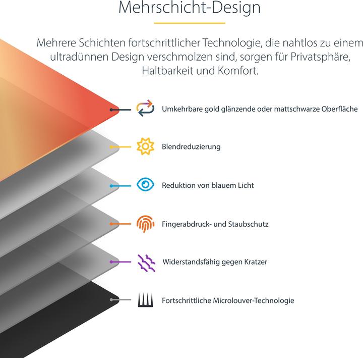 Produktbild StarTech COM 39,62cm 15,6Zoll 16:9 Laptop Blickschutzfolie Doppelseitiger Laptop Goldfilter mit Erhö (13.58", 16 : 9)