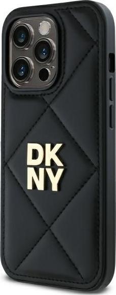 Actual product image DKNY DKHCP14LPQDSLK iPhone 14 Pro 6.1" czarny/black Quilted Stack Logo (Apple iPhone 14 Pro)