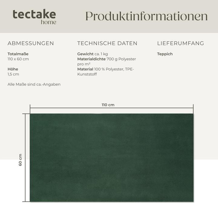 Produktbild tectake Kurzflorteppich Soft Zone (60 x 110 cm)