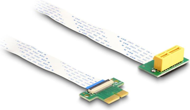 Delock Riser Karte PCI Express x1 Stecker zu x1 Slot 90° gewinkelt mit FPC Kabel 30 cm