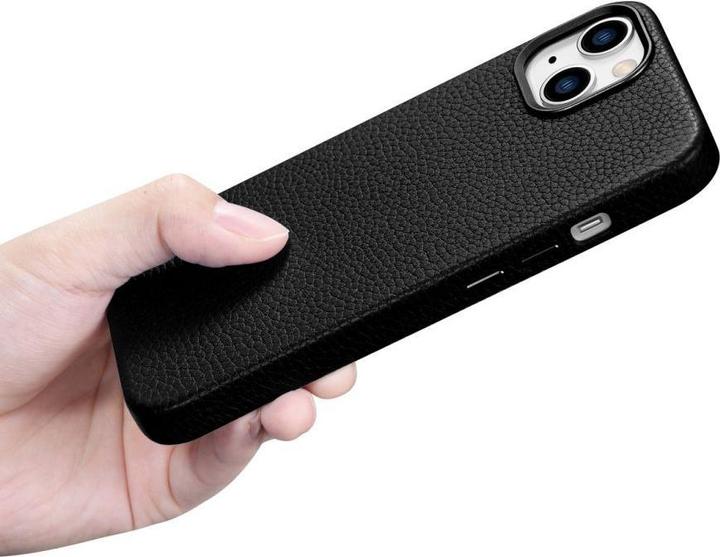 Immagine prodotto iCarer Litchi Premium Leather Case iPhone 14 Custodia magnetica in pelle con MagSafe Nero (WMI14220709-B) (Apple iPhone 14)
