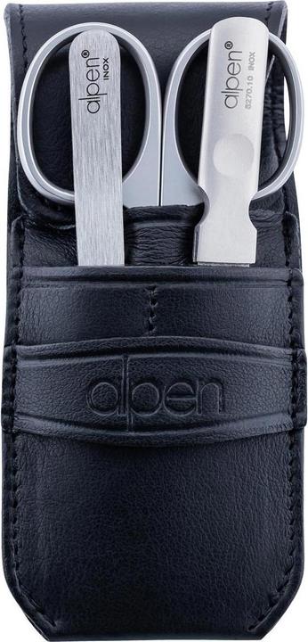 Immagine prodotto Alpen Set manicure, 3 pezzi, acciaio inossidabile, forbici per cuticole e unghie, pinzette, lima per