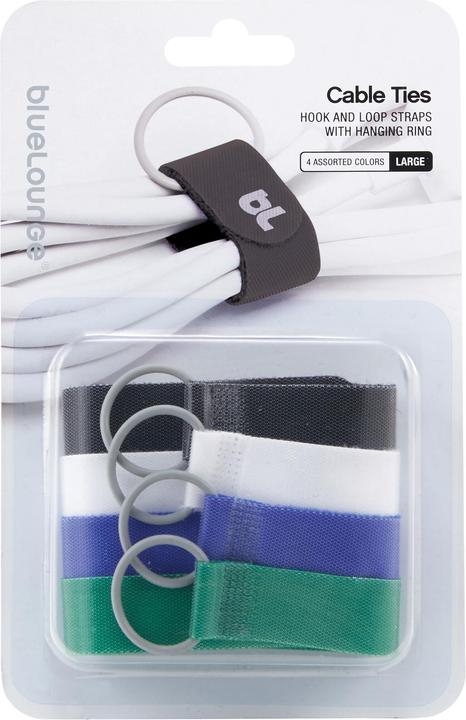 Image du produit BlueLounge Serre-câbles Large, 4 pièces (Serre-câbles velcro, 254 mm, 4 pcs)