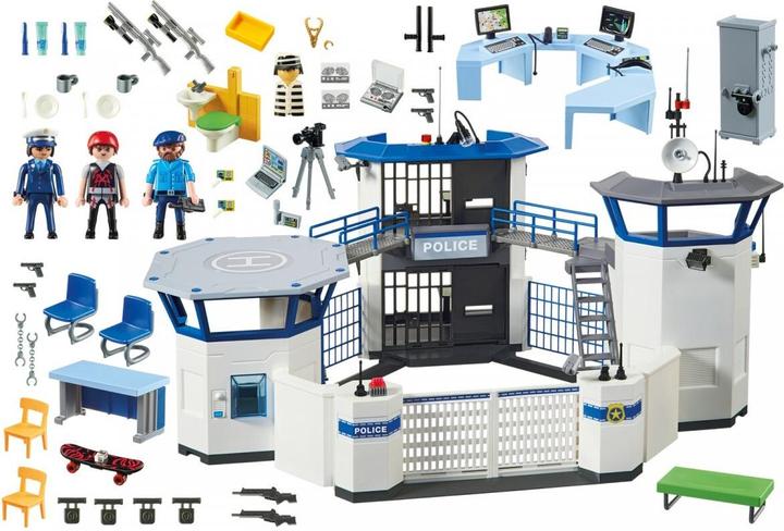 Image du produit Playmobil Centre de commandement de la police int. avec prison (6919, Playmobil City Action)