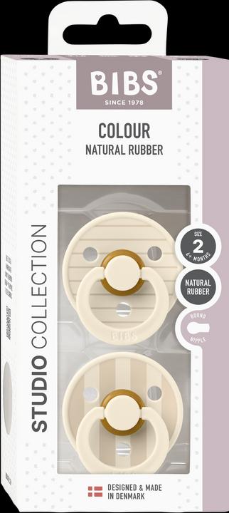 Actual product image Bibs Sucette Studio Colour 2 PACK Latex Round 6-12m Pin Ivory Vanilla Mix (2 x, 6 - 12 M.)