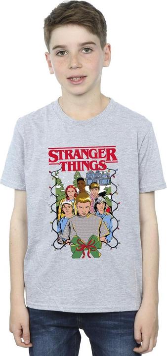 Actual product image Netflix Boys Stranger Things Christmas Poster T-Shirt (152, 158)