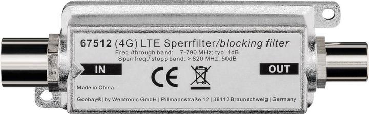 Immagine prodotto Goobay Filtro di blocco LTE/4G Coax maschio - Coax femmina (Amplificatore)