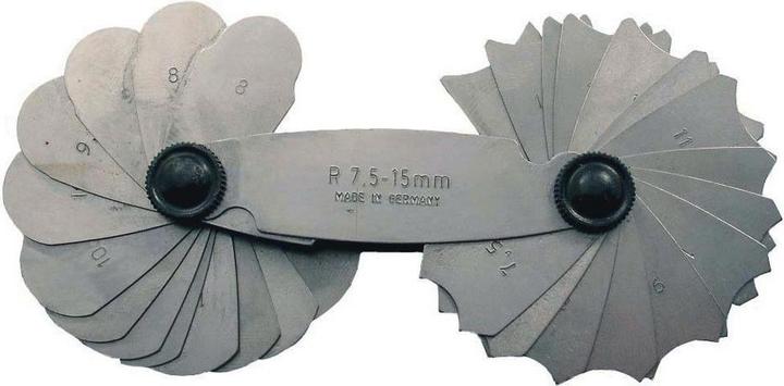 Produktbild Dönges Radienschablonen-Satz, Messbereich 15,5 - 25,0 mm, Blattanzahl 15 St.