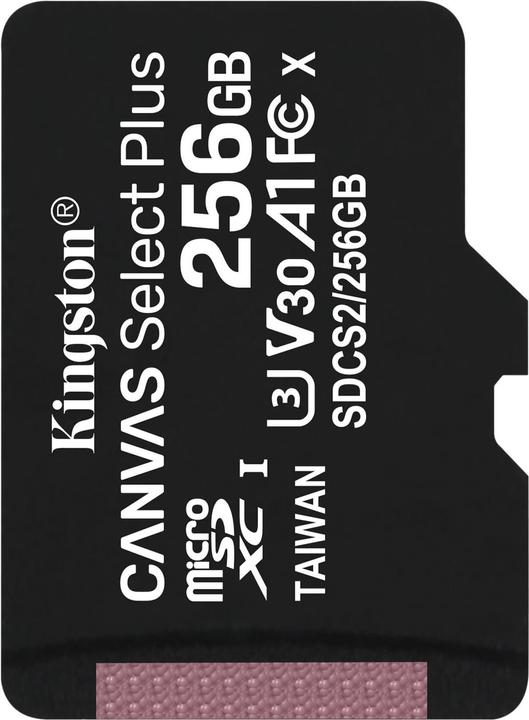 Actual product image Kingston Canvas Select Plus (256 GB, microSDXC, U3, UHS-I)