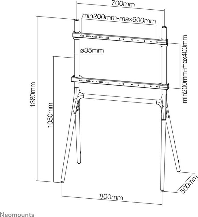 Actual product image Neomounts NM-M1000WHITE (Universal, 70", 40 kg)