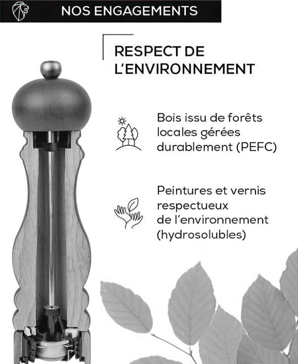 Produktbild Peugeot FIDJI Salzmühle Buchenholz matt 12 cm (Salz)
