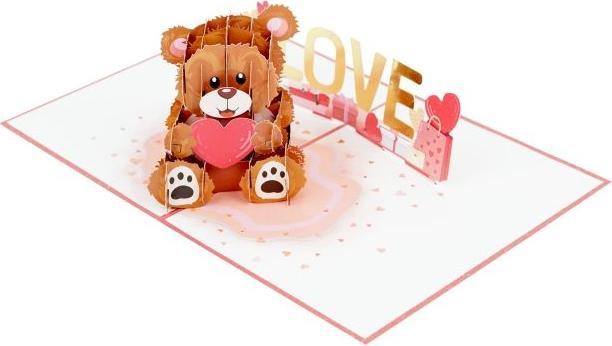 Image du produit MU Classic Carte de voeux pop-up 3D - Ours d'amour (1 pcs)