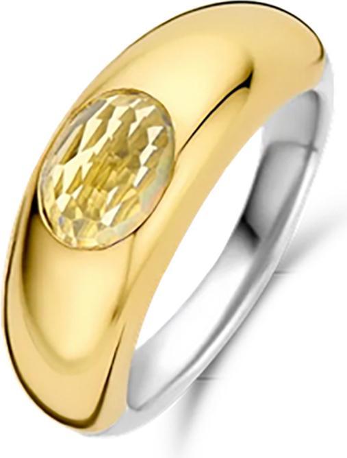 Ti Sento Milano Ring mit Crystal gelb bicolor vergoldet 12173TY (56, 925 Silber)