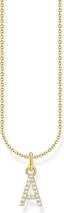 Thomas Sabo Kette mit Buchstaben-Anhänger A vergoldet (925er Silber, 38 - 45 cm)
