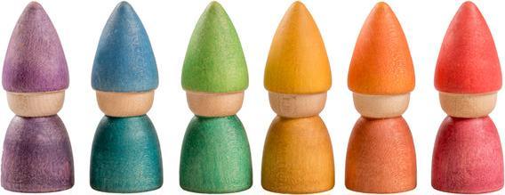 Grapat «Nins Rainbow Tomten» Regenbogen-Holzfiguren