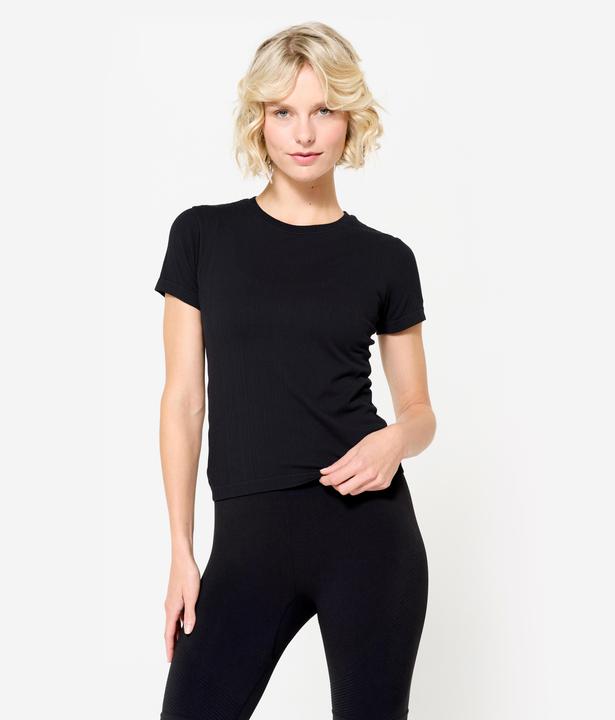 Actual product image Kimjaly T-Shirt Crop Top seamless - 500 black (XL)