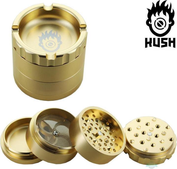 Produktbild Kush CBD Vape Kush Bong Grinder Alu Gold 4 Parts 60mm