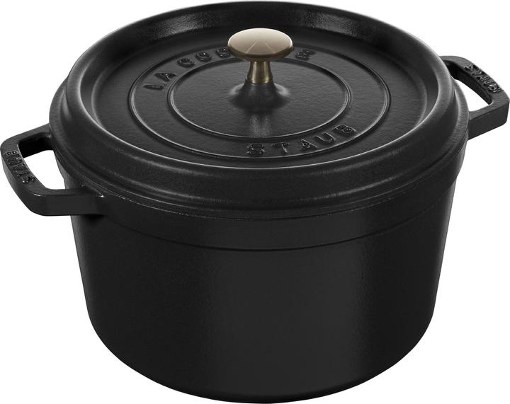 Produktbild Staub La Cocotte Cocotte hoch, 24 cm, schwarz (24 cm, Bräter + Schmortopf, Gusseisen)