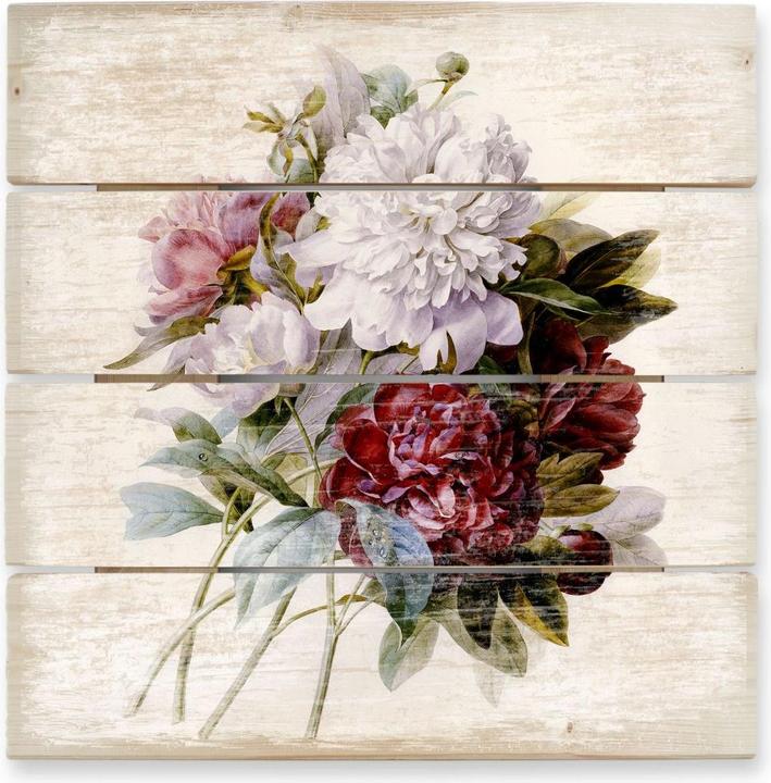 Immagine prodotto Trenddeko Redouté - Bouquet di peonie rosse, viola e bianche (40 x 41,5 cm)