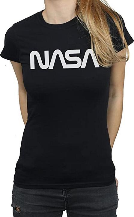 Immagine prodotto Nasa Maglietta boyfriend in cotone con logo moderno per donne/femmine (3XL)